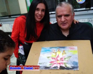 Joel Ramos en el Dia Munidal Pintor Boca y Pie